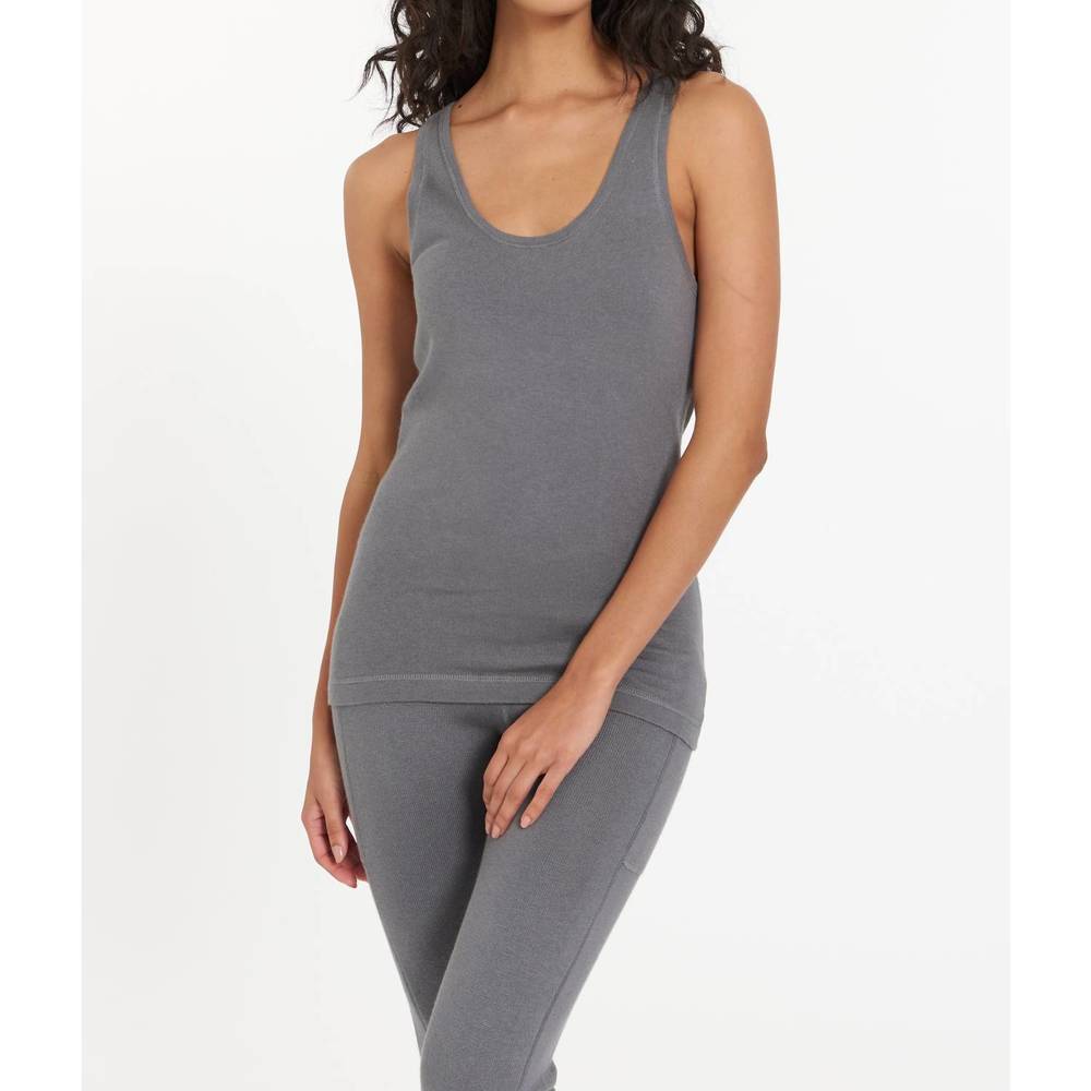 NEW LEIMERE tucson u-neck tank in granite grey